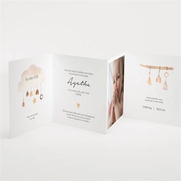 Faire-part naissance mes petits arc-en-ciel - Intérieur du faire-part