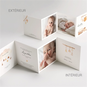 Faire-part naissance mes petits arc-en-ciel - Vue détaillée