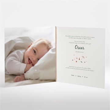 Faire-part naissance forêt - Intérieur du faire-part