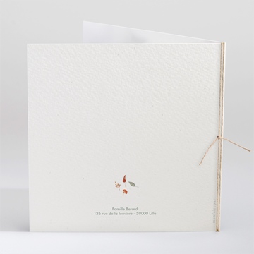 Faire-part naissance forêt - Dos du faire-part