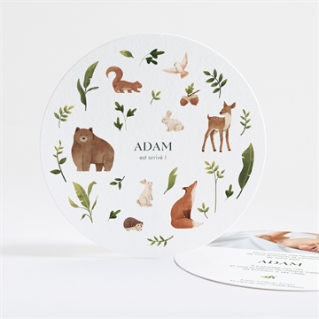 Faire-part naissance compères rond