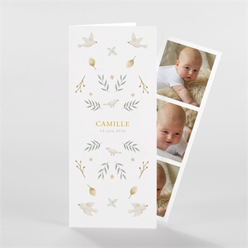 Faire-part naissance célébration - argent