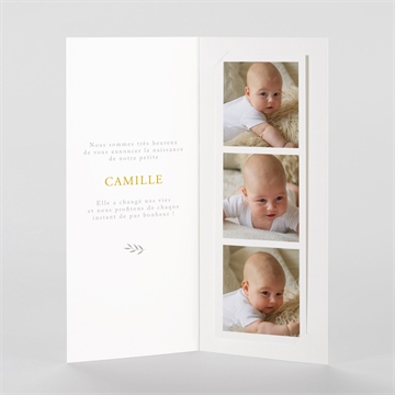 Faire-part naissance célébration - Intérieur du faire-part