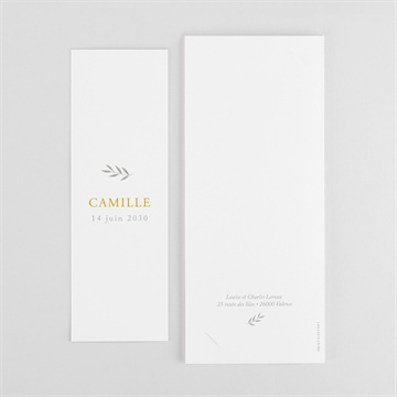 Faire-part naissance célébration - Dos du faire-part