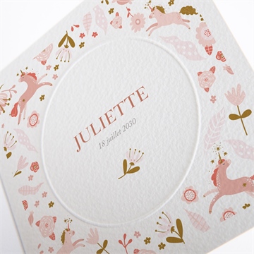 Faire-part naissance licornes - ZOOM gauffrage