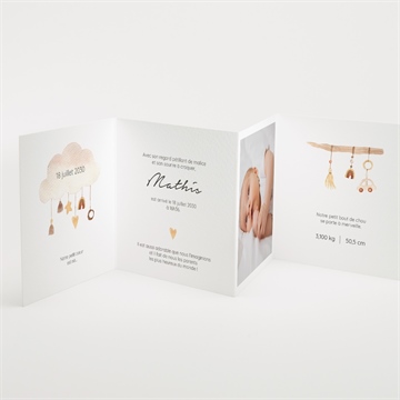 Faire-part naissance mon lion en peluche - Intérieur du faire-part