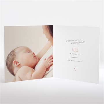 Faire-part naissance constellation carré plié - Intérieur du faire-part