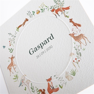 Faire-part naissance gaiement gaufrage - Détail du faire-part