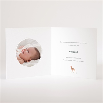 Faire-part naissance gaiement gaufrage - Intérieur du faire-part