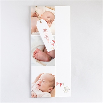 Faire-part naissance tendre guirlande trio - Faire-part assemblé