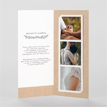 Remerciement mariage douce harmonie photomaton - Intérieur du faire-part
