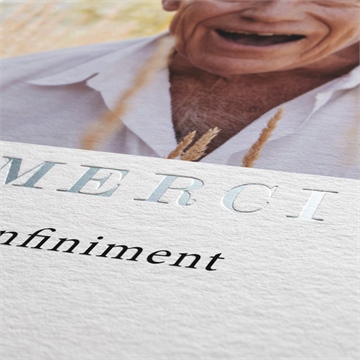 Remerciement décès ornement dorure - Détail du carte