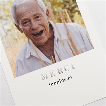 Remerciement décès ornement dorure - Détail du carte