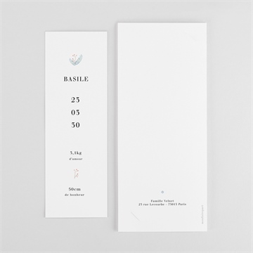 Faire-part naissance esquisse végétale photomaton - Détail du faire-part