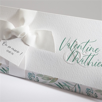 Faire-part mariage délicat pochette - Détail du faire-part