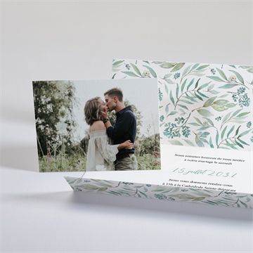 Faire-part mariage délicat pochette - Intérieur du faire-part