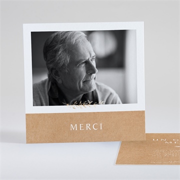 Remerciement décès a dieu dorure carré