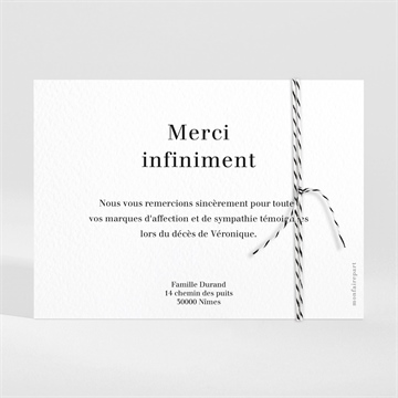 Remerciement décès pour l'eternité ensemencée - Dos du remerciement
