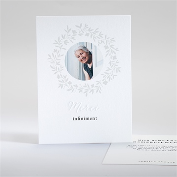 Remerciement décès couronné gaufrage merci