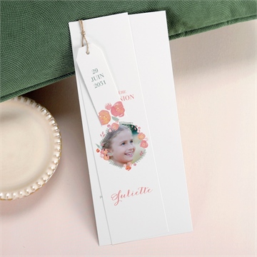 Faire-part communion couronne aquarelle trio