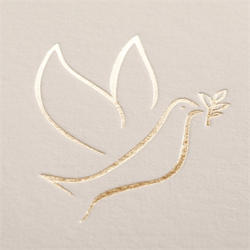 Faire-part communion pourpre dorure colombe - Détail du faire-part