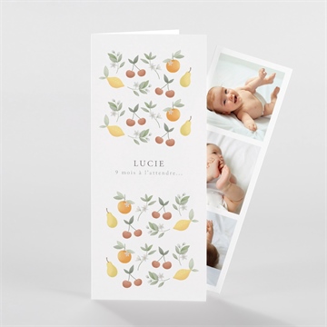 Faire-part naissance poésie d'eté photomaton