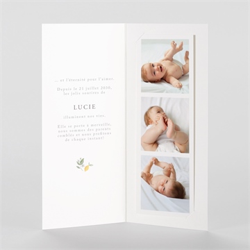 Faire-part naissance poésie d'eté photomaton - Intérieur du faire-part