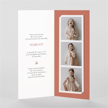 Faire-part communion tout est grâce - Intérieur du faire-part