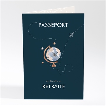 Carte invitation départ à la retraite passeport détente
