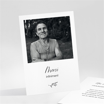 Remerciement décès noir et blanc