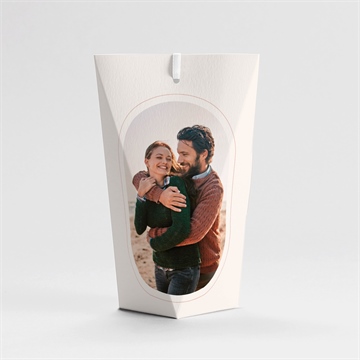 Boîte de dragées mariage tendre capsule étui - Dos de la boîte