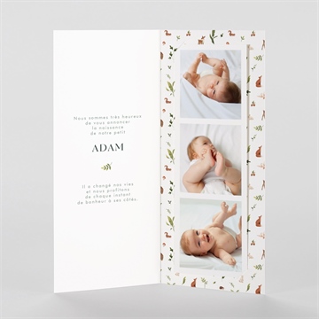 Faire-part naissance compères photomaton - Intérieur du faire-part