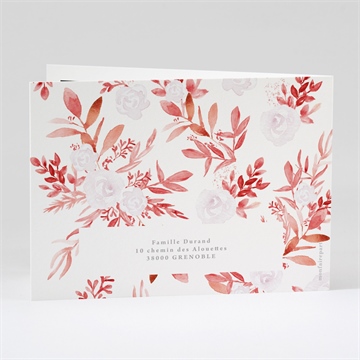 Remerciement décès gravure et initiale plié - Dos du remerciement