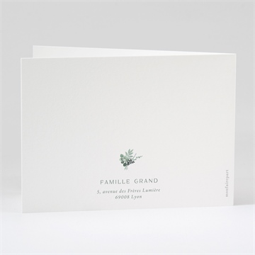 Remerciement décès bel apaisement plié - Dos du remerciement