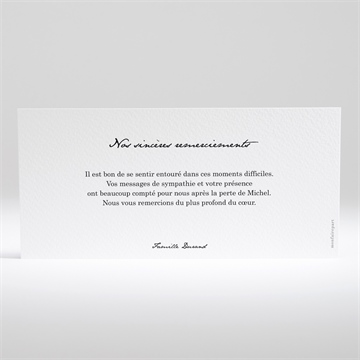 Remerciement décès citation eternelle paysage - Dos du faire-part