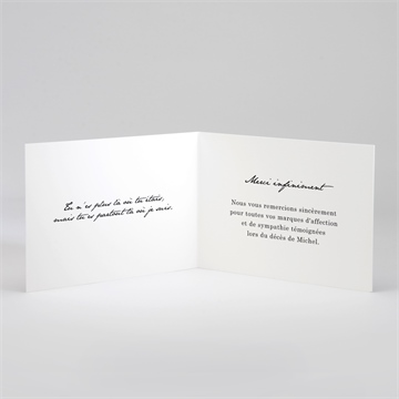 Remerciement décès citation eternelle plié - Intérieur du remerciement
