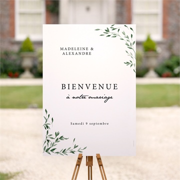 Panneau bienvenue a l'ombre de l'olivier