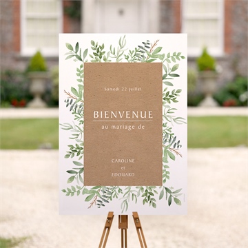 Panneau bienvenue feuillage d'été magnet