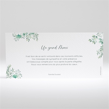 Remerciement décès destinée paysage - Dos du faire-part