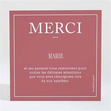 Remerciement baptême polaroid chic ! - Dos du remerciement