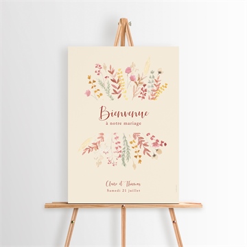 Panneau bienvenue élégance champêtre