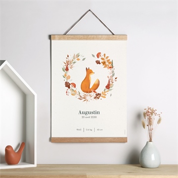 Affiche naissance mon beau renard - Mise en situation