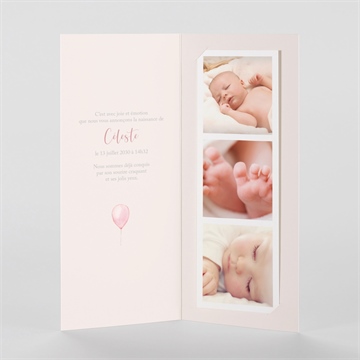 Faire-part naissance en equilibre photomaton - Intérieur du faire-part