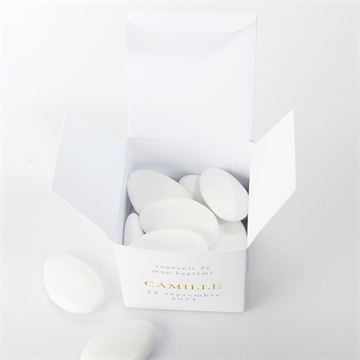 Boîte de dragées baptême vers le beau - Intérieur de la boîte