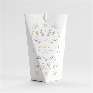 Boîte de dragées baptême vers le beau étui - Dos de la boîte