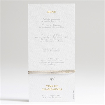 Menu communion en vérité - Dos du menu