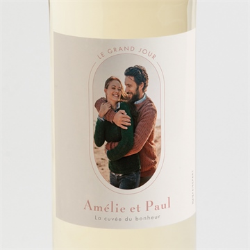 Etiquette de bouteille mariage tendre capsule