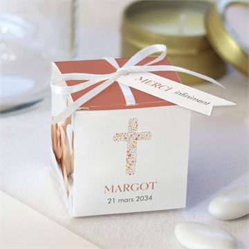 Boîte de dragées baptême florilège