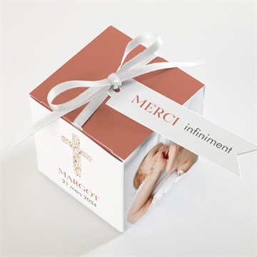 Boîte de dragées baptême florilège - Dessus de la boîte