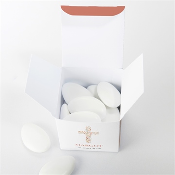 Boîte de dragées baptême florilège - Intérieur de la boîte